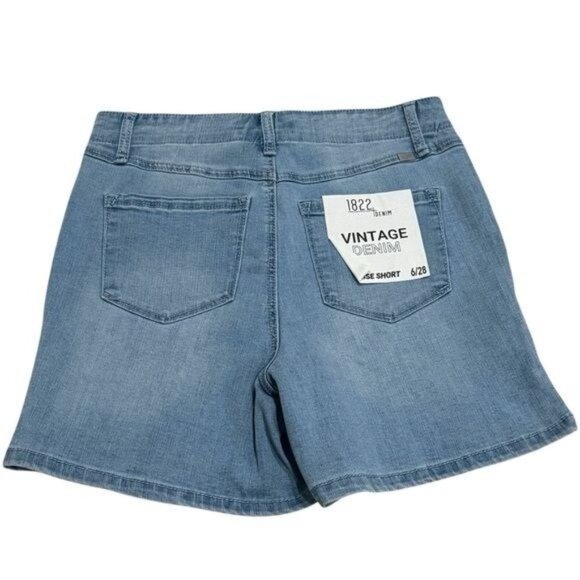 NEW 1822 Denim High Rise Short Exposed Pocket Buttons Coastal Comfort 6/28 - Picture 4 of 11